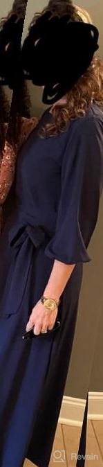 img 1 attached to Women'S Elegant Audrey Hepburn Style Round Neck 3/4 Sleeve Swing Maxi Dress With Long Belt & Pockets review by Nap Olivas