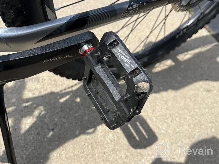 img 1 attached to Lightweight Nylon Fiber MTB Pedals: FOOKER 3 Bearing Non-Slip Bicycle Platform For BMX And 9/16"" Mountain Bikes review by Mark Meyer