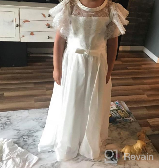 img 1 attached to AbaoSisters Flutter Sleeves Line Flower Girls' Clothing: Delightful Styles for Elegant Occasions review by Amy Cosme