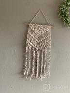img 1 attached to TIMEYARD Macrame Wall Hanging Decor - Boho Bohemian Geometric Art For Home Apartment Dorm Room, 16" W X 33" L review by Brittany Harris