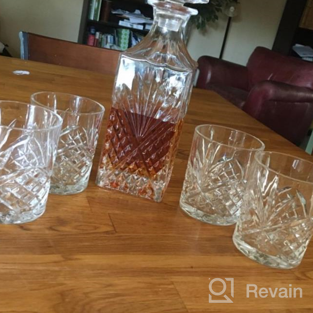 img 1 attached to Whiskey Decanter Set With Whiskey Glasses - Whisky Gifts For Men Whiskey Glass Set For Bourbon Or Scotch Valentines Gifts For Men, Father'S Day Gift review by Justin Garrett
