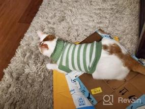 img 5 attached to Soft And Warm Striped Sweaters For Cats And Small Dogs - High Stretch Knitwear For Male And Female Kitties