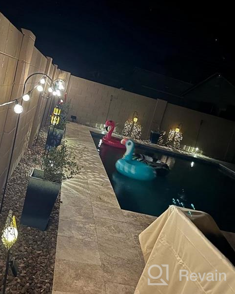 img 1 attached to 50 Ft Solar String Lights Outdoor - Waterproof 25 LED 1W Edison Bulbs, Remote Control 4 Modes Shatterproof For Backyard Bistro Cafe review by Kholar Irvine