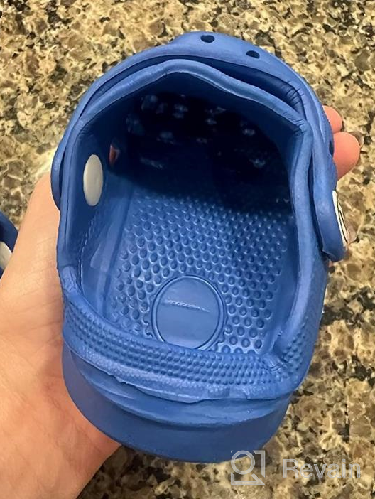 img 1 attached to 👧 Kids Cute Garden Shoes Cartoon Slides Sandals Clogs Beach Slipper - Children D Dark Blue - Size 9 Toddler Boys' Shoes for Clogs & Mules review by Jazz Rajasingam