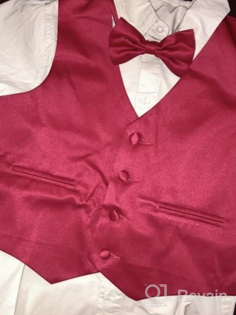 img 1 attached to iGirlDress Boys Formal Satin Vest Set with Zipper Tie, Bowtie & Hanky - 4 Piece Ensemble review by Joel Mosqueda