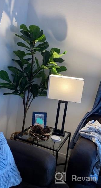 img 1 attached to 2Pack 6Ft Tall Artificial Fiddle Leaf Fig Tree With 86 Decorative Faux Leaves For Home Office Living Room Bathroom Corner Decor Indoor - VIAGDO review by Montrell Copeland