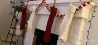 img 1 attached to Set Of 3 Large Cable Knit Christmas Stockings With Name Tags - Classic Burgundy Red, Ivory White, And Green Chunky Hand Stockings - 18 Inches review by Delos Montano