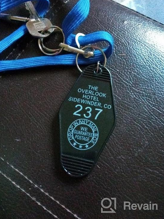 img 1 attached to LAXPICOL 2PCS Hotel Motel Keychain Black Key Chain The Overlook Hotel Come And Play With Us Since 1907 review by Arlene Martinez