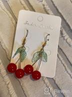 img 1 attached to 🍒 Coadipress Fruit Cherry Earrings: 18k Gold Plated Green Leaf & Red Cherry Dangle Jewelry for Women & Girls review by Steve Washington