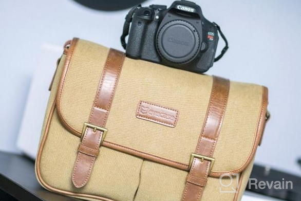 img 1 attached to Classic Camera Bag, Evecase Large Canvas Messenger SLR/DSLR Shoulder Case With Leather Trim, Tablet Compartment And Removable Insert For Mirrorless, Micro 4/3, Compact System, High Zoom Digital Camera review by Matt Mosley