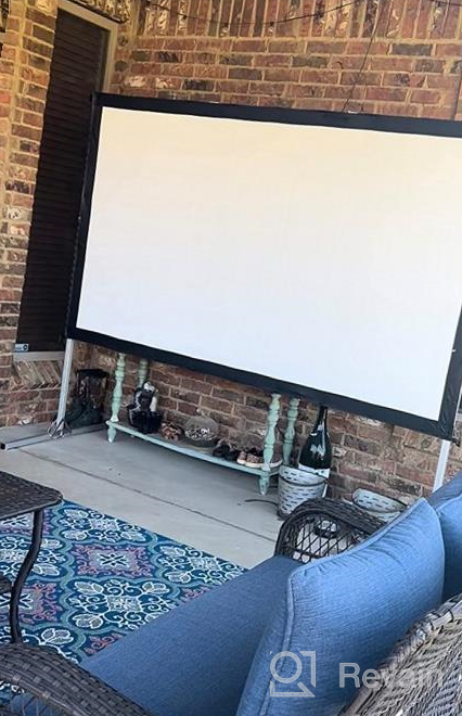 img 1 attached to JWSIT 135-Inch Outdoor Movie Screen: Upgraded 3-Layer PVC 16:9 Projection Screen & Stand Bundle - Portable Video Screen For Home Theater Or Backyard Movie Nights, With Carrying Bag Included review by Alan Estell