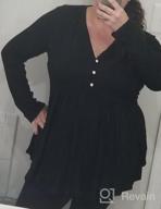 img 1 attached to Flowy And Feminine: Plus-Size Henley Tunic Tops For Women By Allegrace review by Barber Miller