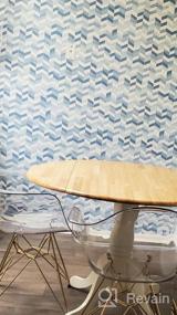 img 6 attached to Paul Brent Blue And White Watercolor Chevron Peel & Stick Wallpaper By RoomMates RMK11357RL