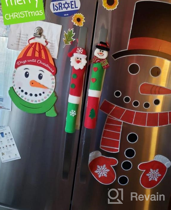 img 1 attached to Christmas Kitchen Decor Set: 4 Snowman Refrigerator Handle Covers, Advent Calendar, And Clings - Festive Fridge, Oven, And Cabinet Appliance Door Handle Protectors And Display review by Jenny Hupke