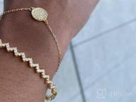 img 1 attached to 💫 Sparkly Gold Plated Charm Bangle Bracelet: Ideal Gift for Women and Teen Girls, featuring Adjustable Wave Chain (6-8 inches) review by Karen Murray
