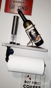 img 6 attached to Rustic Gray-Green Industrial Pipe Paper Towel Holder W/ Shelf - Wall Mount Toilet Dispenser