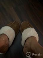 img 1 attached to Wishcotton Women'S House Slippers With Memory Foam, LAdies Slip On Nonslip Indoor Bedroom Slippers With Rubber Soled, Warm Cozy Fuzzy Sherpa Fleece Lined Winter House Shoes review by Andre Hawkins