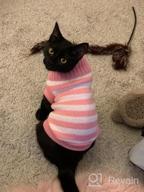 img 1 attached to Soft And Warm Striped Sweater For Cats And Small Dogs - High Stretch, Perfect For Male And Female Kittens - Knitwear Pet Clothes review by Kelvin Ward