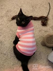 img 4 attached to Soft And Warm Striped Sweater For Cats And Small Dogs - High Stretch, Perfect For Male And Female Kittens - Knitwear Pet Clothes