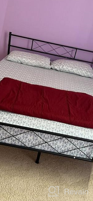 img 1 attached to VECELO Twin Metal Platform Bed Frame With Headboard & Footboard: Sturdy, Easy-To-Assemble Mattress Foundation For Firm Support In Sleek Black Finish review by Ryan Maruffo