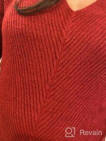img 7 attached to Niitawm женские свитера большого размера с v-образным вырезом, одежда на осень и зиму, модный вязаный повседневный пуловер в рубчик с длинным рукавом, туника, топы