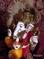 img 1 attached to Marble Powder Lord Ganesh Ganpati Elephant Hindu God Statue: The Blessing, Colored & Enhanced With Gold, Handcrafted In India By Lightahead review by Cedrick Ayudara