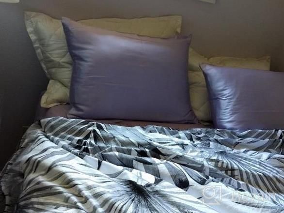 img 1 attached to Queen Size MYK 100% Natural Mulberry Silk Pillowcase - 22 Momme, OKEO-TEX Certified, Hypoallergenic - Indigo review by Amber Westbrooks
