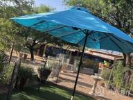 img 1 attached to Enjoy Ultimate Shade With SUPERJARE 14 Ft Outdoor Patio Umbrella - Extra Large, Dual-Sided Design With Easy Crank Mechanism - Gray review by Melanie Jones