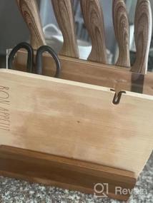 img 7 attached to Organize Your Kitchen With ENOKING'S Magnetic Knife Block - Natural Wooden Holder W/ Acrylic Shield Protection & Double-Sided Stand!
