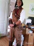img 1 attached to Mens Steampunk Victorian Airship Pants Trousers Cosplay Costume Pirate Dressing review by James Hounds