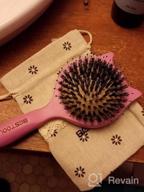 img 1 attached to Natural Boar Bristle Hair Brush For Women, Men, And Kids - BESTOOL Small Travel Wood Hairbrush For Detangling, Defrizzing, And Distributing Oil review by Jason Arkin