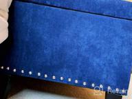 img 1 attached to Button Tufted Teal Fabric Storage Ottoman Bench - Multi-Purpose Footrest, Toy Chest And Room Organizer In CadetBlue review by Brian Healy