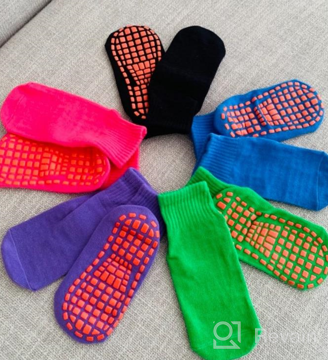 img 1 attached to 5 Pairs Non-Slip Trampoline Socks for 1-9 🧦 Year Old Kids – Anti-Skid Grip Slipper Sticky Socks review by Haji Anderson