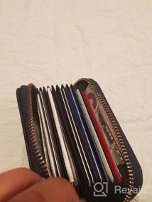 img 7 attached to Women'S Red Leather RFID Credit Card Holder & Coin Purse With Zipper Closure By Earnda