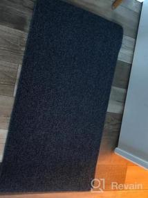 img 5 attached to Нескользящий коврик для входной двери, низкопрофильный коврик с петлевым ворсом 17 дюймов X 32 дюйма для внутреннего и наружного использования, темно-серый входной коврик и коврик для обуви для дома