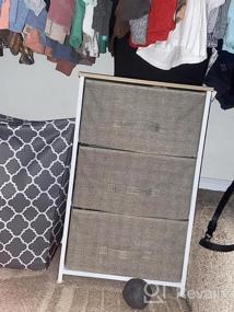 img 7 attached to Sorbus Gray/Black 3-Drawer Nightstand - Bedside Furniture & Accent End Table Storage Tower With Steel Frame, Wood Top, And Easy Pull Fabric Bins For Home, Bedroom Accessories, Office College Dorm