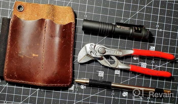 img 1 attached to Full Grain Leather EDC Pocket Organizer With Pen Loop - Ideal Pocket Slip, Knife Pouch, And Carrier For Everyday Carry Organization In Chestnut Color review by Antonio Lemm