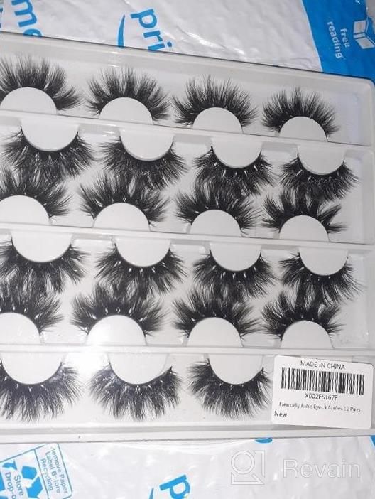 img 1 attached to Newcally False Eyelashes 20MM Dramatic Faux Mink Lashes Pack Wispy Long Fake Eyelashes Thick Volume Fluffy Strip Eye Lashes 12 Pairs Multipack review by Cecilia Spencer