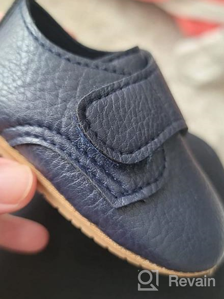 img 1 attached to HSDS Bebe Baby Oxford Shoes - PU Leather Soft Rubber Sole ❤️ Sneakers - Anti-Slip Toddler Ankle Boots - Infant Walking Shoes Moccasins - Unisex review by Kenny Beyer
