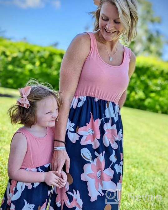 img 1 attached to Qin Orianna Floral Family Matching Mother-Daughter Dresses review by Wayne Goff