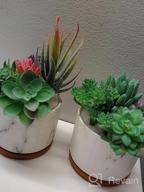 img 1 attached to Stylish And Practical Ceramic Succulent Planters With Drainage Tray - Set Of 4 By DeeCoo review by Sal Muniz