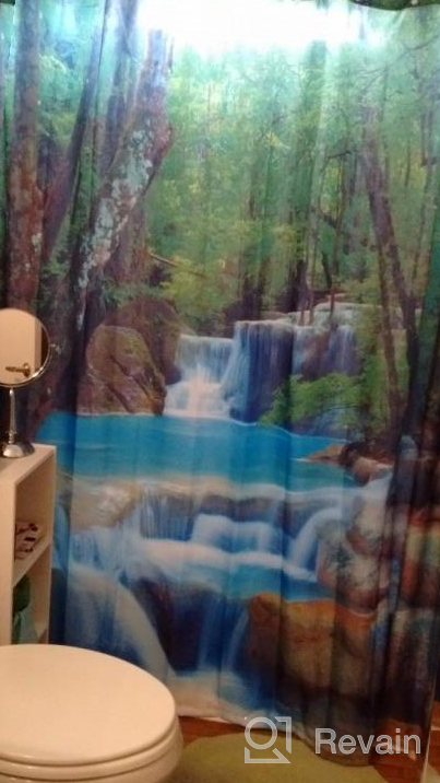 img 1 attached to Beddinginn Waterfall Shower Curtain Fabric，Heavy Duty, Waterproof Shower Curtains Modern For Bathroom Decor With 12Pcs Hooks(Waterfall Forest,72*72 Inches) review by Derrick Duck