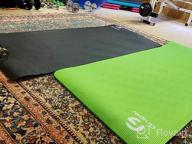 img 1 attached to Premium Thick Yoga Mat With Non-Slip Surface, Extra Large 72"L X 32"W Size, Carrying Strap And Bag Included, Ideal For Home Workouts And Fitness, Exercise Mat For Yoga And More review by Mod Kindred