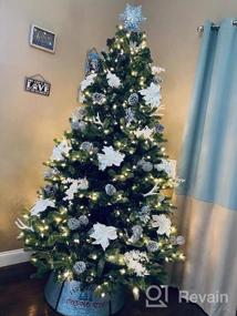 img 5 attached to Придайте элегантности вашей рождественской елке с помощью гальванизированного ободка Hallops - регулируемой металлической юбки для больших и маленьких деревьев, праздничного рождественского декора.