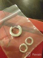 img 1 attached to 👑 Sterling Silver Princess-cut Mini Huggie Hoop Earrings: Ritastephens 3.5x9 Mm review by Lisa Hall