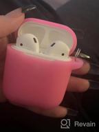 img 1 attached to Protect Your AirPods In Style With Hamile Silicone Case: Compatible With AirPods 1 & 2, LED Visible, And Comes With Keychain - Rose-Nightglow Purple review by Paul Freeman