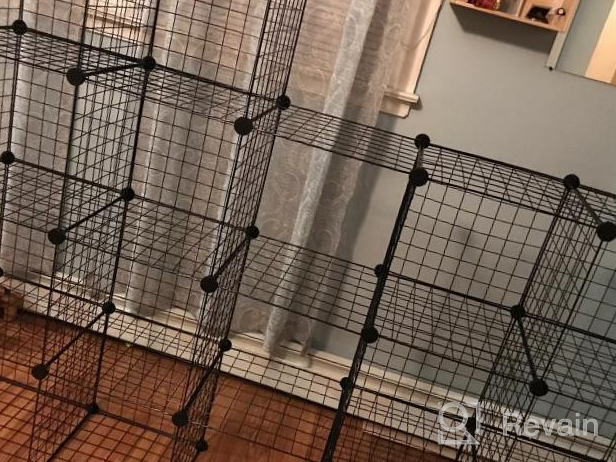 img 1 attached to Portable DIY Metal Wire Pet Playpen, Ideal For Guinea Pigs And Puppies - LANGRIA Small Animal Cage And Fence, Black review by Victor Hurvitz