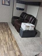 img 1 attached to Revamp Your RV Living Room With The Charles Collection 67" Double Recliner Sofa And Console, Mahogany RV Wall Hugger Loveseat Recliner Set For Slideouts - Theater Seating review by Greg Simms