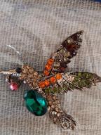 img 1 attached to 🦢 Elegant Bird Lapel Pin with Green Semi Precious Stone and Multicolour Stone Detailing - Perfect for Knighthood review by Michelle Marie