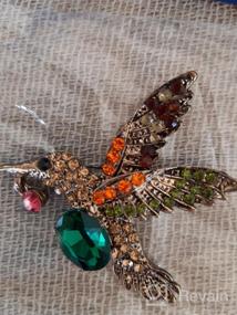 img 3 attached to 🦢 Elegant Bird Lapel Pin with Green Semi Precious Stone and Multicolour Stone Detailing - Perfect for Knighthood